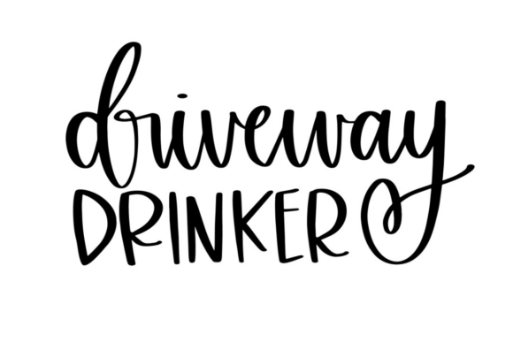 Driveway Drinker: A Bold Graphic Design Asset for Content Creators