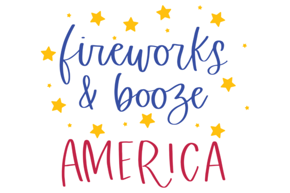 Fireworks Booze America: A Vibrant Graphic Design Asset for Crafts and Local Branding