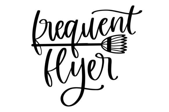 Frequent Flyer: A Whimsical Graphic Asset for Crafts and Halloween Projects