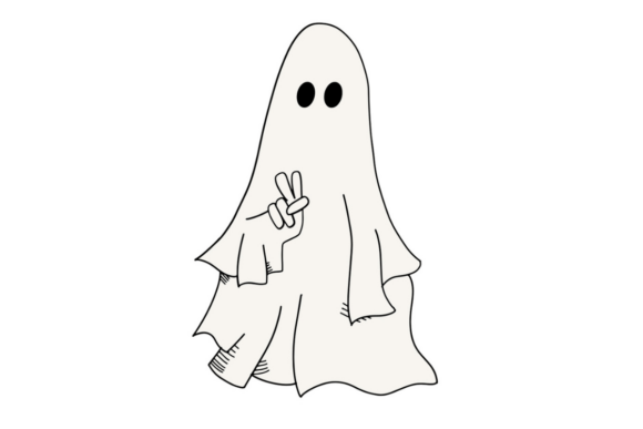 Ghost Peace Sign Graphics for Festive Crafts and Seasonal Designs