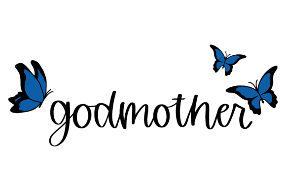 Godmother with Butterflies Graphics for Crafts