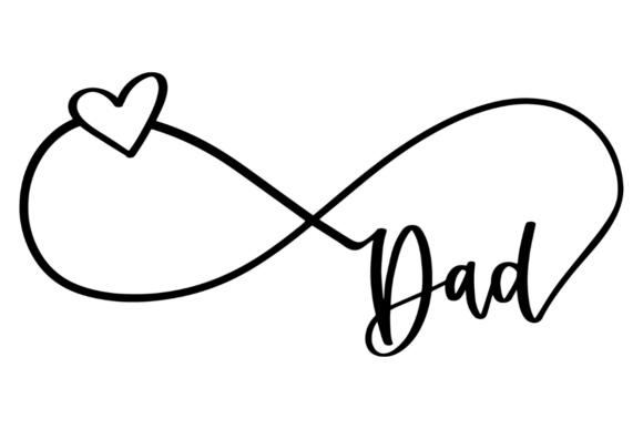 Infinity Dad with Heart: A Versatile Graphic for Crafts and Graphics