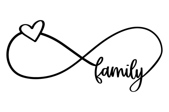 Infinity Heart Family: A Versatile Graphic Design Asset for Crafts and Local Branding