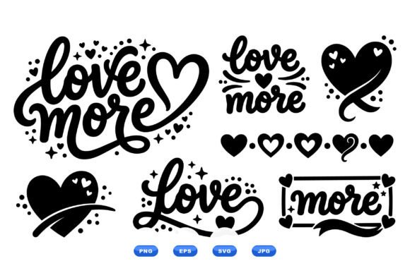 Love Heart SVG Lettering Pack for Crafts and Graphics