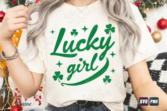 Lucky Girl Shamrock SVG PNG: A Versatile Graphic for St. Patrick’s Day Merch
